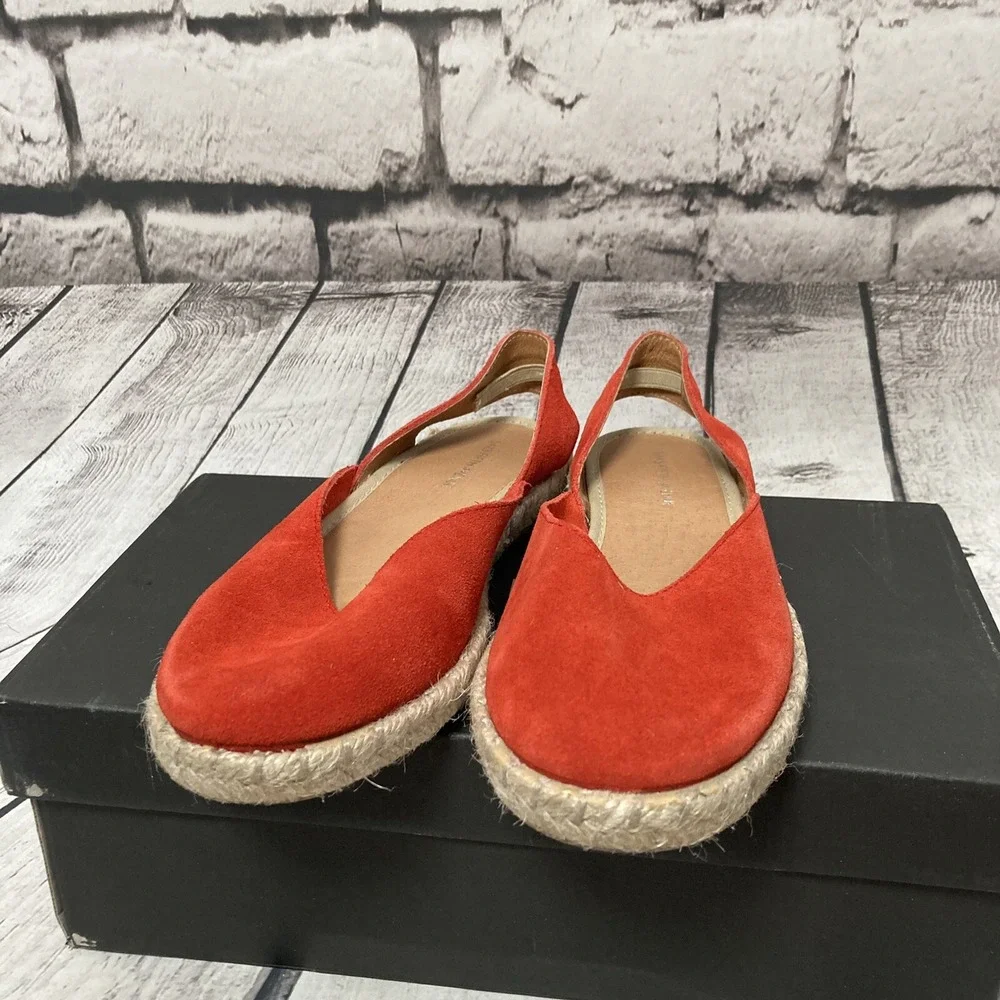 Saks fifth Avenue Shoes Womens size 6 Red D'orsay Espadrille Coral Slip On flats